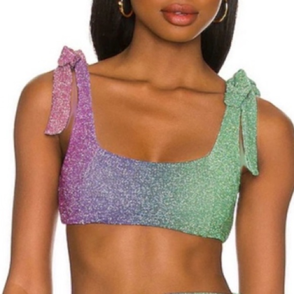 NWOT! Beach riot gemstone ombre glitter top. Size S